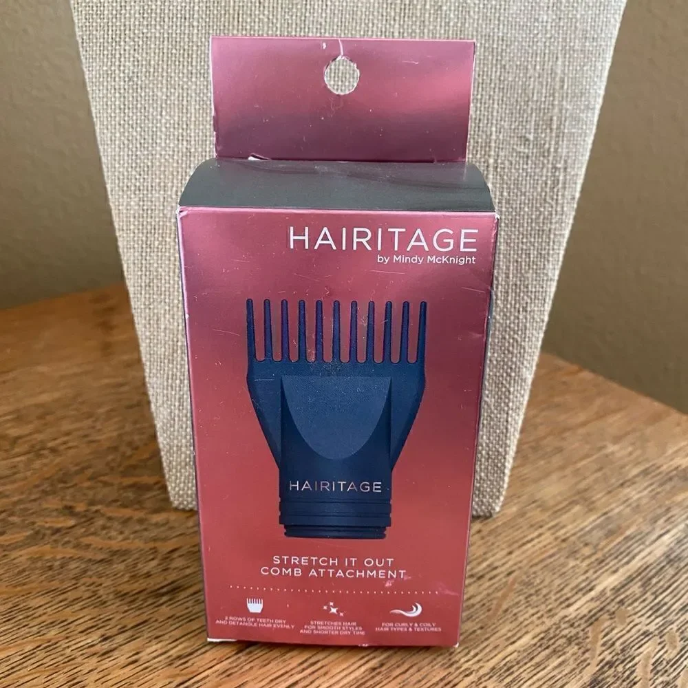 Hairitage Stretch It Out Hair Comb/Tan Raffia Headband & White Scrunchie. NWT